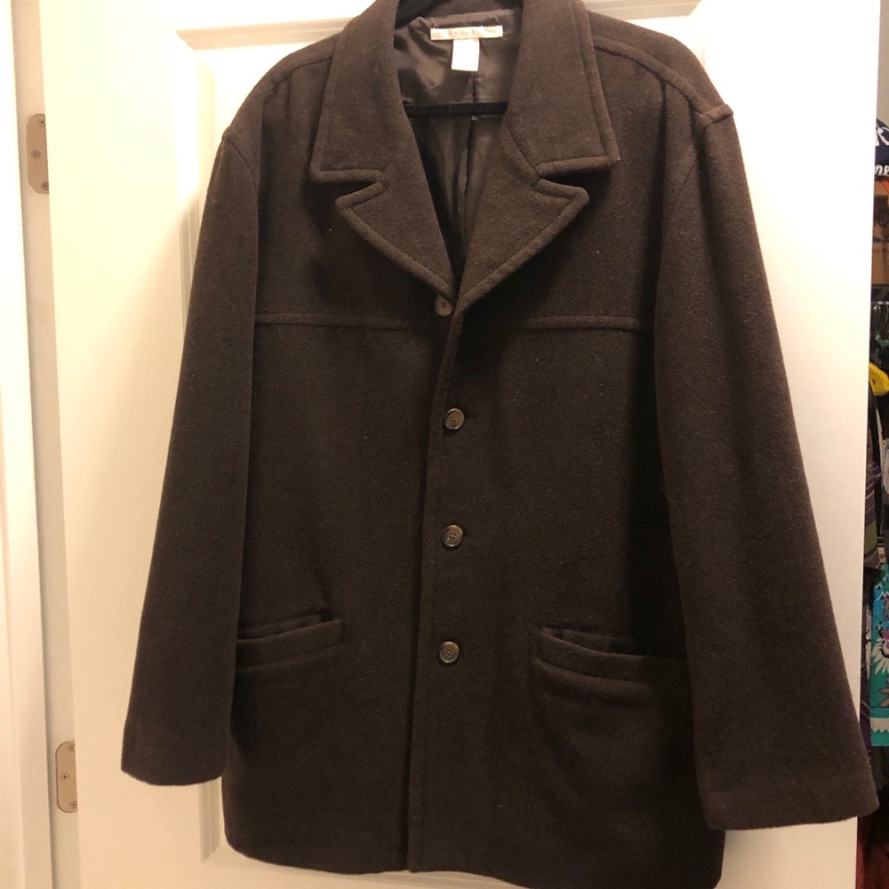 Perry Ellis Dark Brown Men's Pea Coat